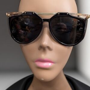 Saint Laurent Black and Gold Sunglasses